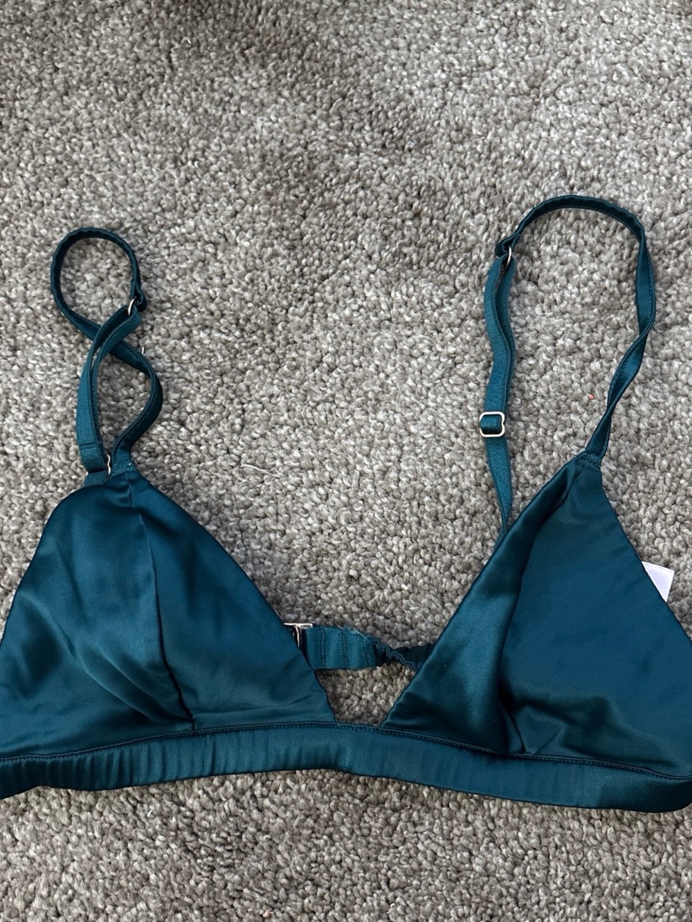 Victoria's Secret Teal Satin Triangle Bralette